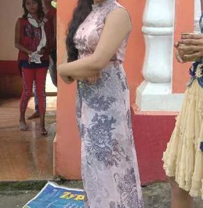 Elegant Floral Print Gown