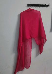 red georgette sequence Dupatta mukesh heavy