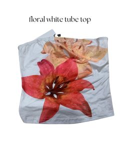 floral white tube top