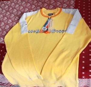 Men's Yellow Graphic Print Long Sleeve Shirt