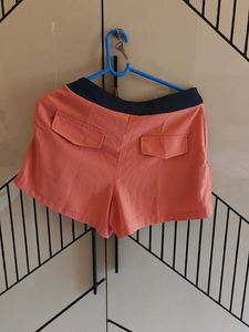 Cute Coral Pleated Skirt