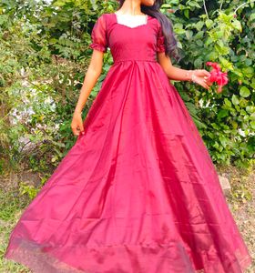 Maroon gown with Bow