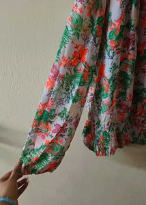 Boho Floral Print Blouse