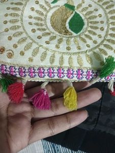 Embroidered Peacock Clutch Bag
