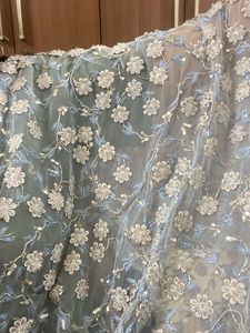 Sky Blue Net Designer Saree
