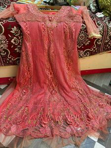 Elegant Peach Embellished Dress