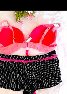 lace detail victoria secret bra with short