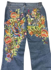Y2K embroidered jeans