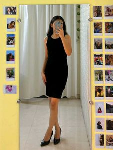 MANGO Black Mini Bodycon Dress