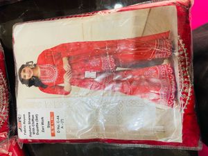 Stunning Red Embroidered sharara set for partywear