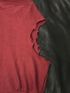 Burgundy Ruffle Long Sleeve Top