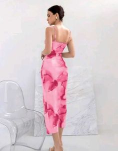 Stylish Pink Tie-Dye Maxi Dress