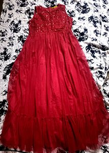 13-14Y Stunning Maroon Sequin Embellished Gown