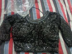 Ready to wear saree with black Sequin Blouse
