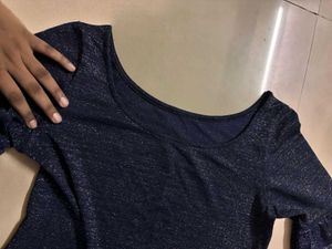Sparkly  Blue Bell Sleeve Dress👗✨