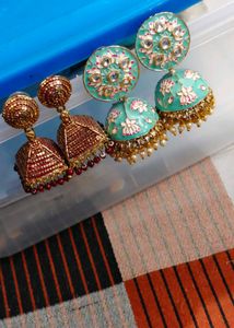 Beautiful Enamel Jhumka Earrings