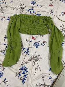 Green Ruched Top