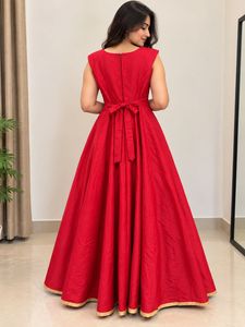 ❤️ Royal Red Embroidered Anarkali Gown