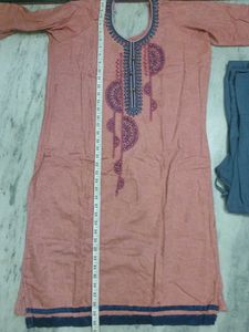 Pink Kurta with Blue Salwar