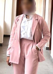 Elegant Pink Blazer &amp; Pants Set with Belt 💗