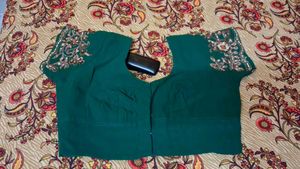 Embroidered Emerald Green Saree
