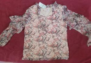 Sheer Floral Girls Top