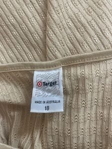 Cream Ribbed Knit Top