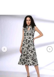 Stylish Black and White Printed Dress