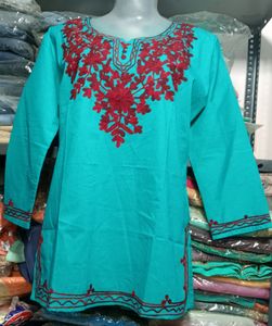 Kashmiri Embroidery Work Short Kurti