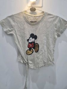 Cute Mickey Mouse Cropped T-Shirt