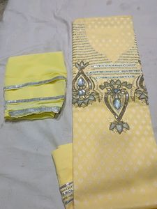 Fancy Cotton Suit With Duptta