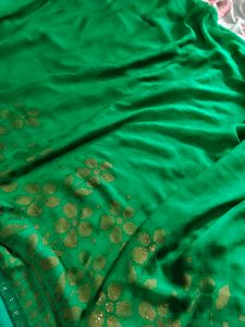Vibrant Green Floral Saree