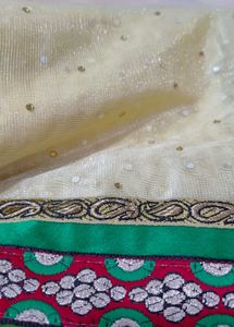 Green  Dress Material with salwar and net dupatta