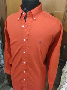 Ralph Lauren Men's Orange Button-Down Shirt