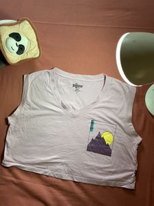 Cute Mountain Graphic Crop Top