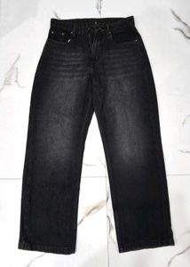 Classic Black Wash Wide Leg Jeans