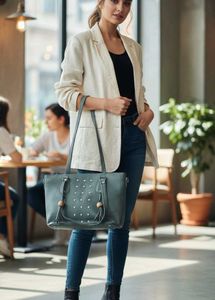 Khoobsurat Teal Tote: Style aur Comfort ka mel.Mod