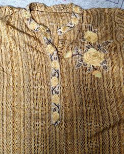 Yellow Embroidered Kurta shrara set