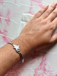 Silver Star Bangle Bracelet