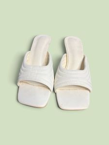 Chic White Square Toe Mules