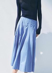 Zara Blue Pleated Midi Skirt