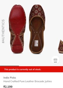 brand new Burgundy Floral Juttis - Size 7
