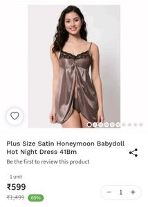 Satin hot Lace Nightie