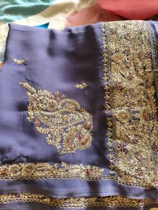 Exquisite Embroidered Saree unused