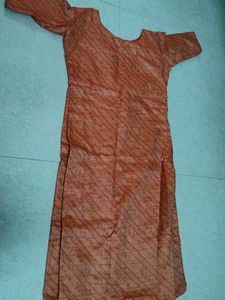 Orange Printed Kurta