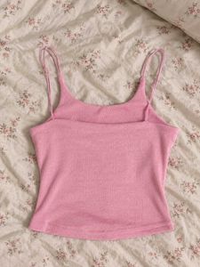 Pink Ribbed Camisole Top