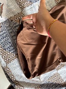 Trendy Brown Wide-Leg Cargo Pants