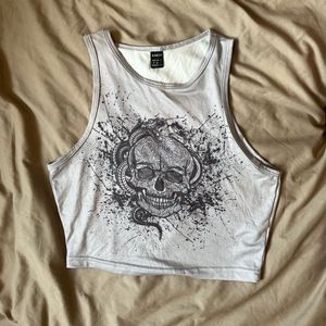 Edgy Skull Graphic Tank Top