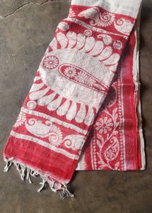 Hand Block Printed  lilin cooton Saree
