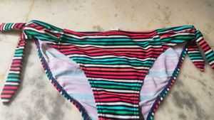 Colorful Striped Tie-Side Bikini Bottoms